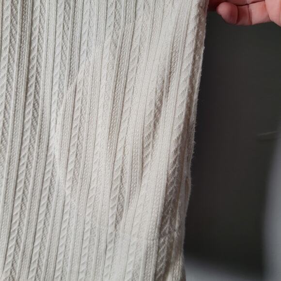 Muk Luks P1X Cream Textured Knit Cardigan Sweater Button Front Cozy Fall Layers - Picture 3 of 9